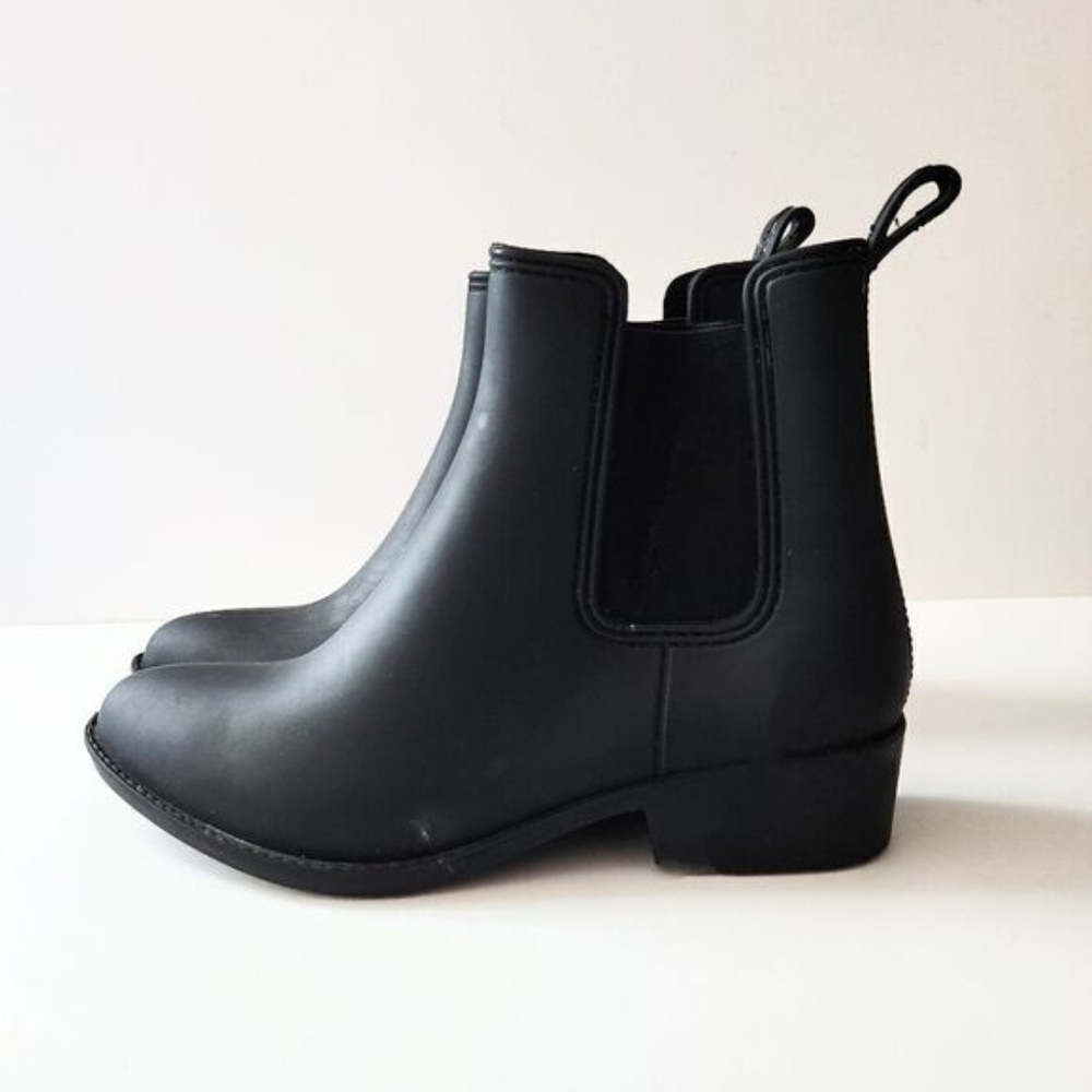Jeffrey Campbell Havana Black Rubber Chelsea Ankle Boots EU41 US10